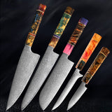 Exclusive High Quality Damascus Steel Chef Knife Set - 5 Pcs Set - Fansee Australia