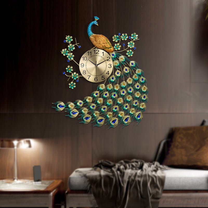 Gorgeous Large Peacock Wall Clock - Fansee Australia