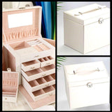 Large Jewellery Box for Girls - White Pink - Fansee Australia