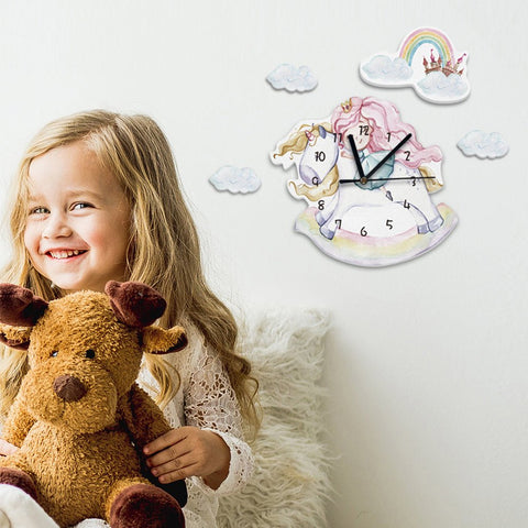 Unicorn and Princess Kids Room Wall Clock - Fansee Australia