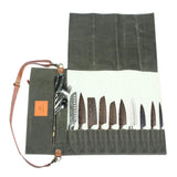 11 Pocket Canvas Green Knife Bag - Fansee Australia