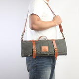 11-Pocket Canvas Knife Bag – Green Roll-Up Chef’s Organizer - Fansee Australia