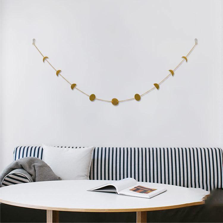 11Pcs Gold Shining Metal Moon Phase Garland Wall Decor Set - Fansee Australia