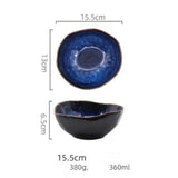 15.5cm 4 Pcs Set Handmade Blue Artisan Dinner Bowl - Fansee Australia