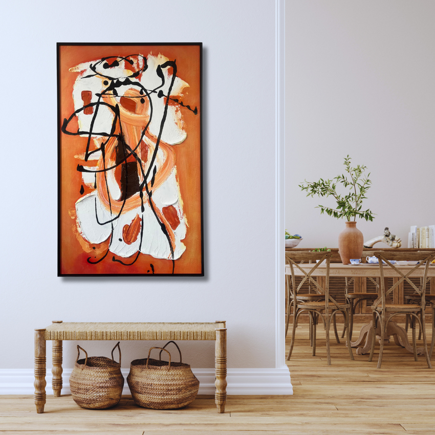 Saffron Motion – Contemporary Abstract Expressionist Painting