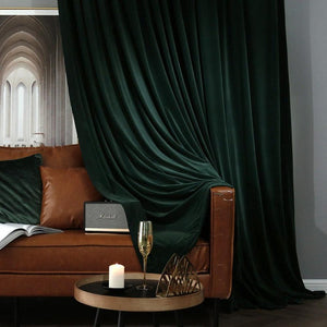 Veloura Luxe Velvet Room-Darkening Curtain Panel – Premium Velvet Drapery