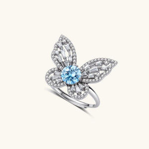OVIANA™ Blue Butterfly Moissanite Ring