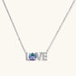 Silver LOVE necklace with sparkling crystal pendant, elegant gift for her