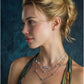 Elegant layered necklace with 'LOVE' pendant and crystal accents, perfect for gifting or everyday wear.