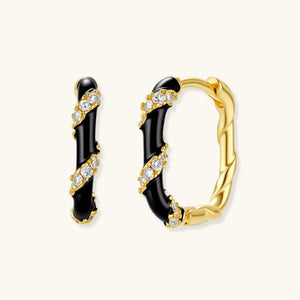 OVIANA™ Midnight Stripe Huggie Hoop Earrings