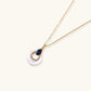 Elegant gold necklace with pearl, sapphire, and diamond accents for stylish home décor gifting