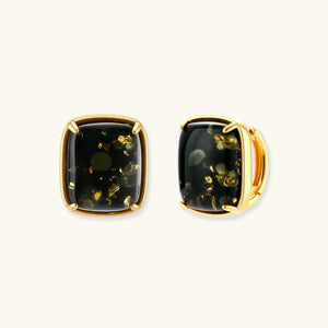 OVIANA Verdant Amber Huggie Earrings