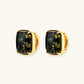 OVIANA Verdant Amber Huggie Earrings