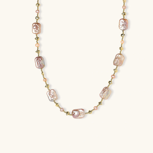 OVIANA Blush Baroque Pearl Necklace