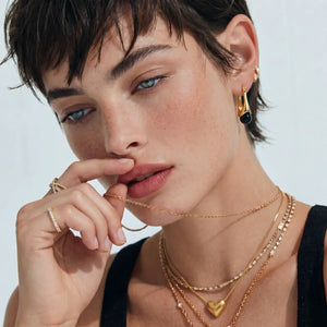 OVIANA™ Noir Éclipse Agate Drop Earrings