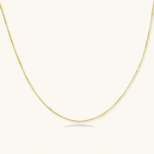 OVIANA™ Solstice Minimalist Chain Necklace – Platinum-Plated Sterling Silver