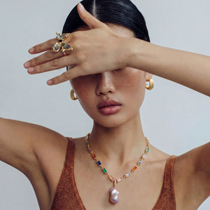 OVIANA™ Prism Pearl Statement Necklace