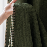 Verdant Loom Textured Chenille Curtain Panel – Vintage Green Drapery
