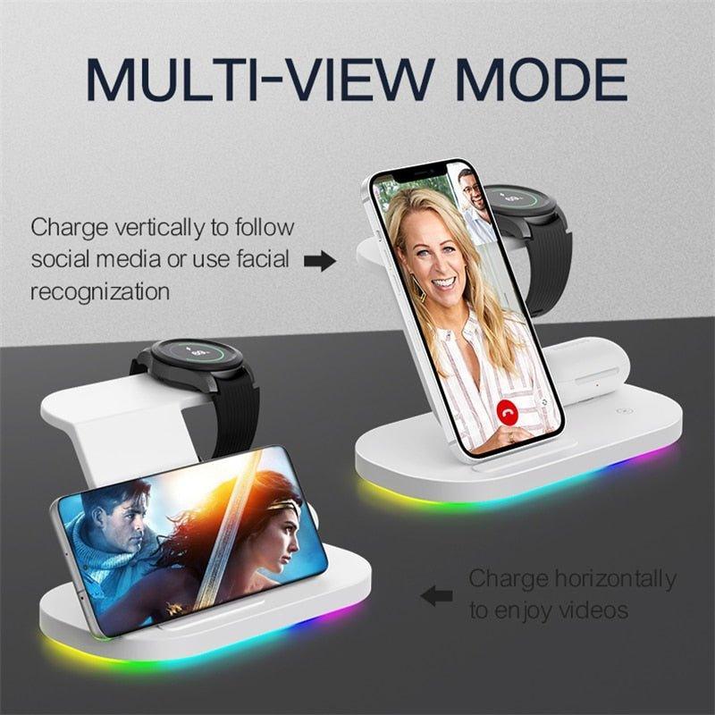 3 in 1 Wireless Charger Stand For Samsung Phone Galaxy Watch Buds iPhone Apple AirPods - Fansee Australia