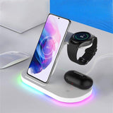 3 in 1 Wireless Charger Stand For Samsung Phone Galaxy Watch Buds iPhone Apple AirPods - Fansee Australia