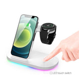 3 in 1 Wireless Charger Stand For Samsung Phone Galaxy Watch Buds iPhone Apple AirPods - Fansee Australia