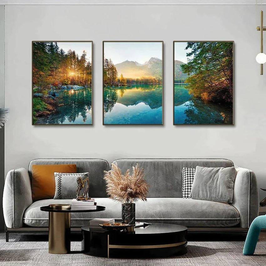 3 Piece Serene Autumn Framed Canvas Wall Art - Fansee Australia