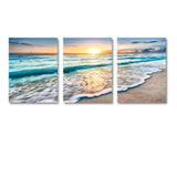 3 Piece Stunning Sea Sunset Framed Canvas Wall Art - Fansee Australia