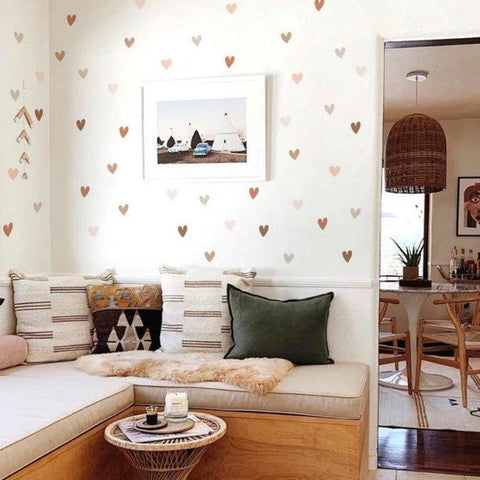 36 Pcs Boho Hearts Wall Stickers - Fansee Australia