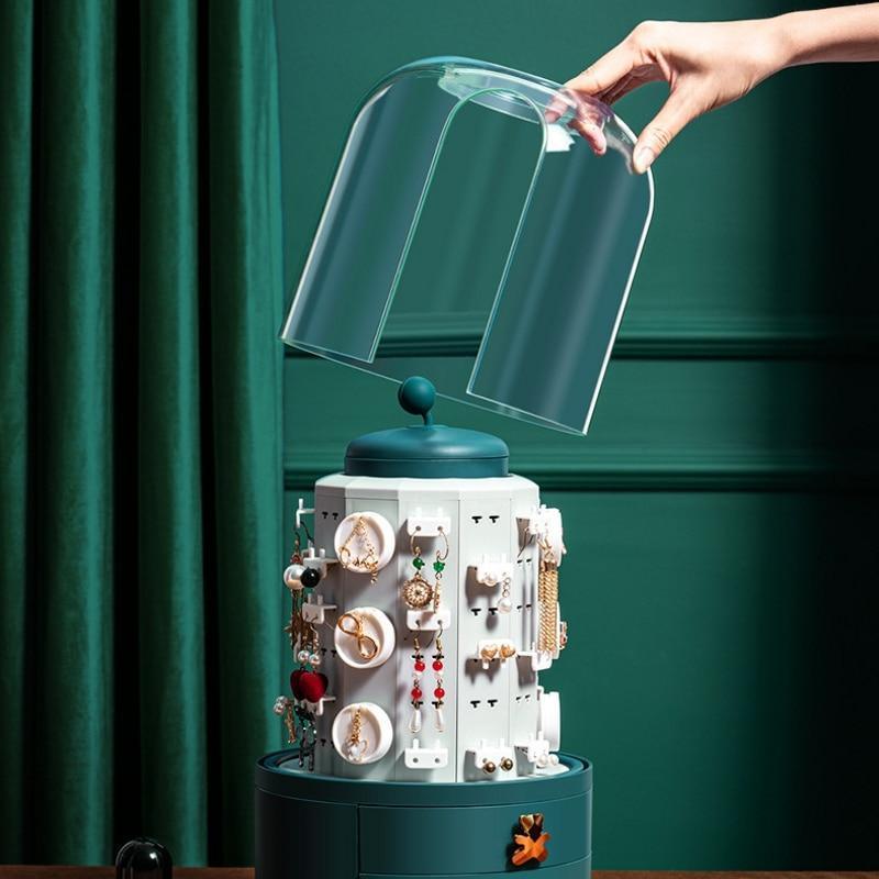 360 Rotating Jewellery Box with Built-In Tower Box - Fansee Australia