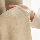 Étoffe Luxe Chenille Curtain Panel – Cream Beige Room-Darkening Drapery