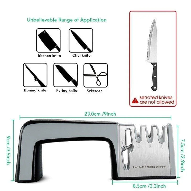 4-in-1 Knife and Scissors Sharpener – Multi-Stage Blade Care - Fansee Australia