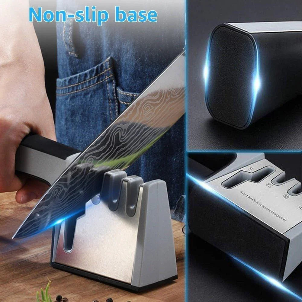 4-in-1 Knife and Scissors Sharpener – Multi-Stage Blade Care - Fansee Australia