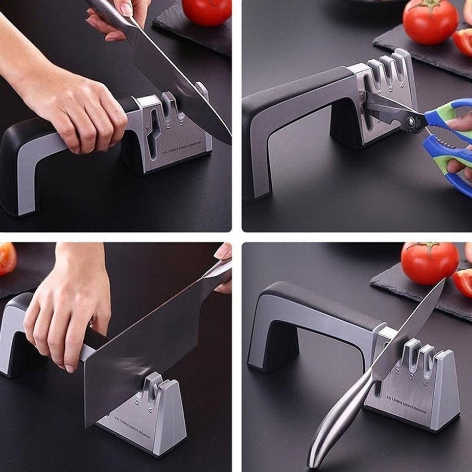 4-in-1 Knife and Scissors Sharpener – Multi-Stage Blade Care - Fansee Australia