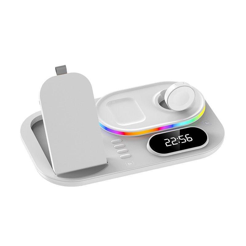 4 in 1 Wireless Charger Stand For iPhone Apple Watch AirPods Pro Samsung S21 Galaxy Watch - Fansee Australia