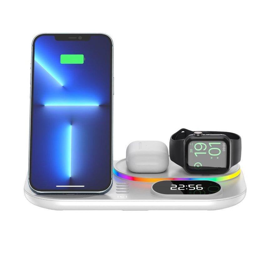 4 in 1 Wireless Charger Stand For iPhone Apple Watch AirPods Pro Samsung S21 Galaxy Watch - Fansee Australia