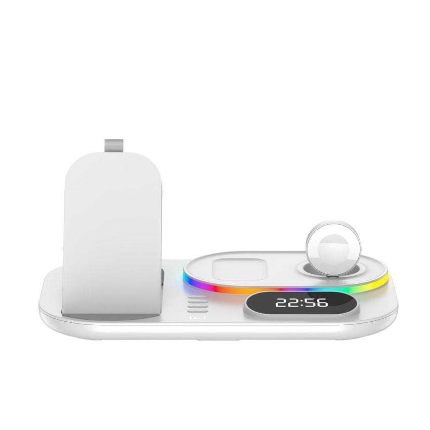 4 in 1 Wireless Charger Stand For iPhone Apple Watch AirPods Pro Samsung S21 Galaxy Watch - Fansee Australia