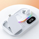 4 in 1 Wireless Charger Stand For iPhone Apple Watch AirPods Pro Samsung S21 Galaxy Watch - Fansee Australia