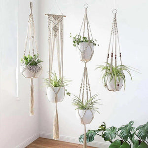 4 Pcs Set Handwoven Macrame Planters - Fansee Australia