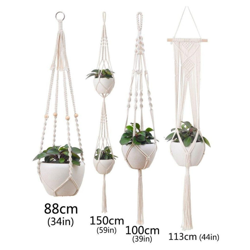 4 Pcs Set Handwoven Macrame Planters - Fansee Australia