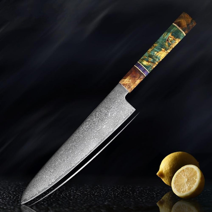 5-Piece Damascus Steel Chef Knife Set – Patterned Finish - Fansee Australia