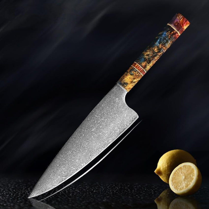 5-Piece Damascus Steel Chef Knife Set – Patterned Finish - Fansee Australia