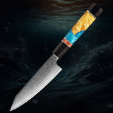 6-Piece Japanese Damascus Knife Set – Vibrant Resin Handle Collection - Fansee Australia