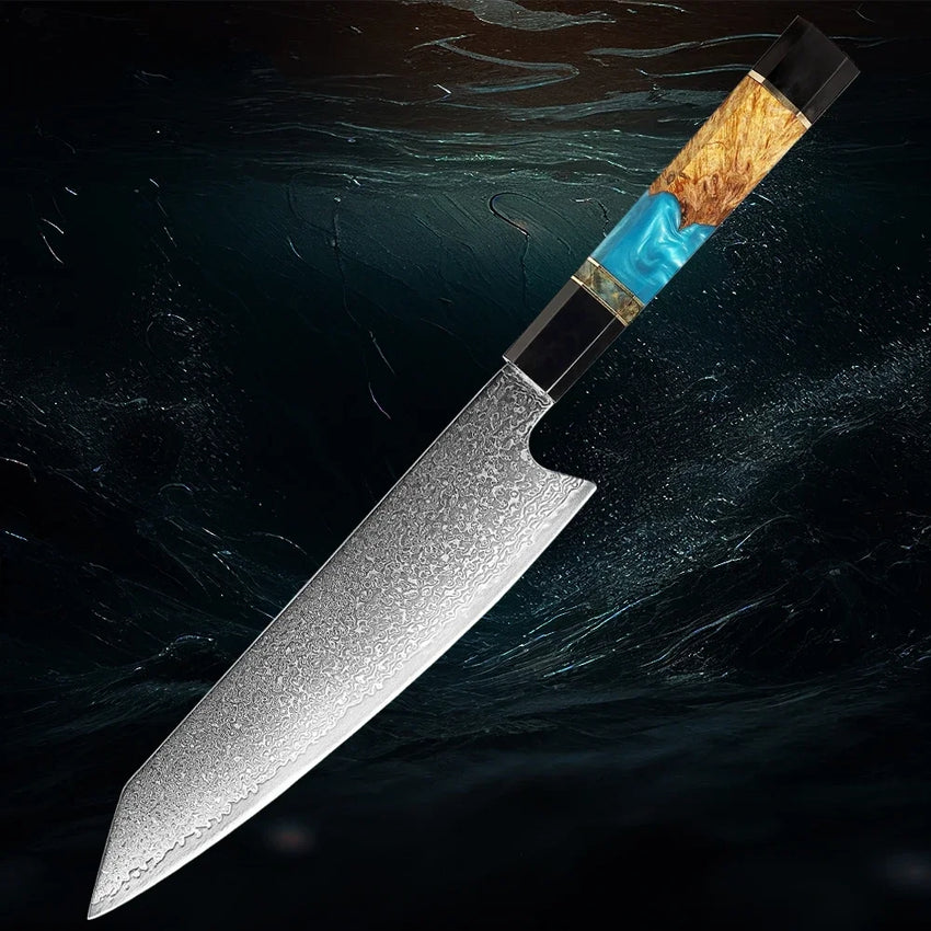 6-Piece Japanese Damascus Knife Set – Vibrant Resin Handle Collection - Fansee Australia
