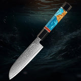 6-Piece Japanese Damascus Knife Set – Vibrant Resin Handle Collection - Fansee Australia