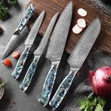 7 Pcs Super Quality Japanese Damascus Steel Chef Kitchen Knife Set - Fansee Australia