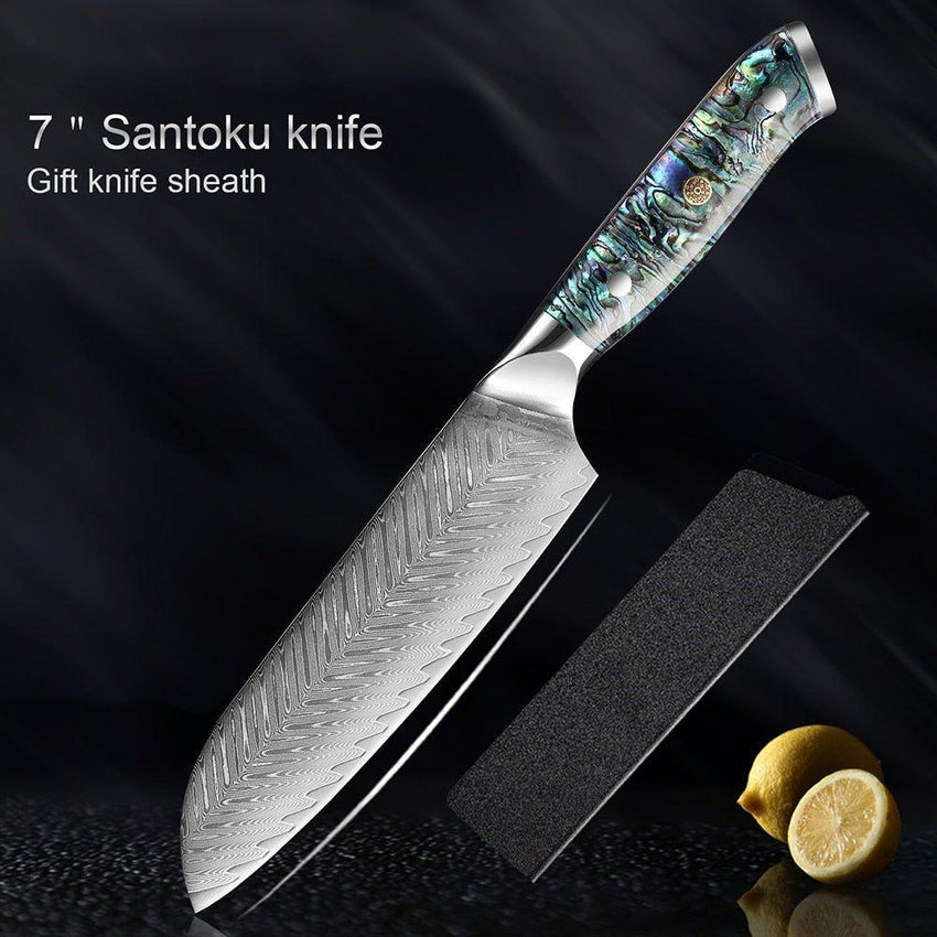 7 Pcs Super Quality Japanese Damascus Steel Chef Kitchen Knife Set - Fansee Australia