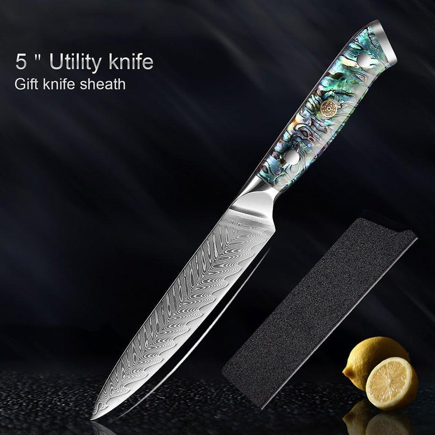 7 Pcs Super Quality Japanese Damascus Steel Chef Kitchen Knife Set - Fansee Australia