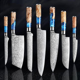 7-Piece VG10 Damascus Steel Chef Knife Set – Premium Japanese Style - Fansee Australia
