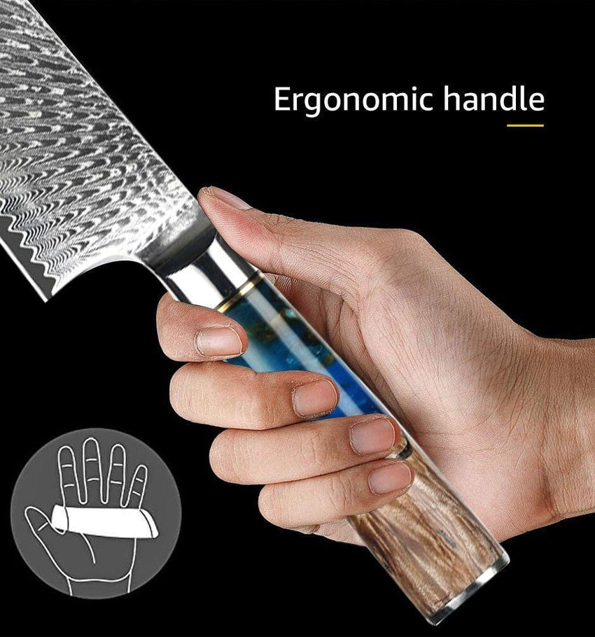 7-Piece VG10 Damascus Steel Chef Knife Set – Premium Japanese Style - Fansee Australia