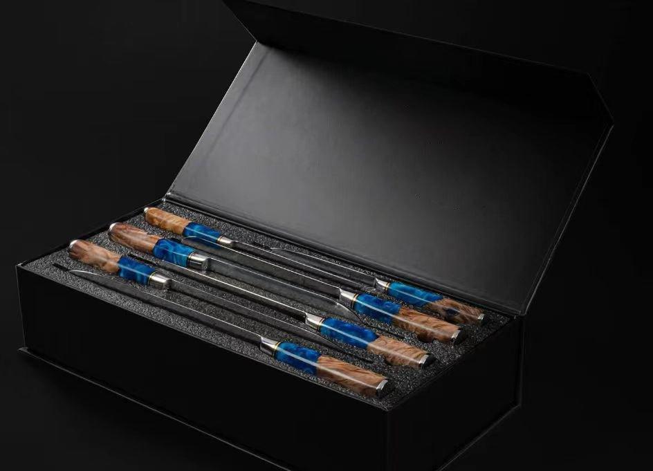 7-Piece VG10 Damascus Steel Chef Knife Set – Premium Japanese Style - Fansee Australia